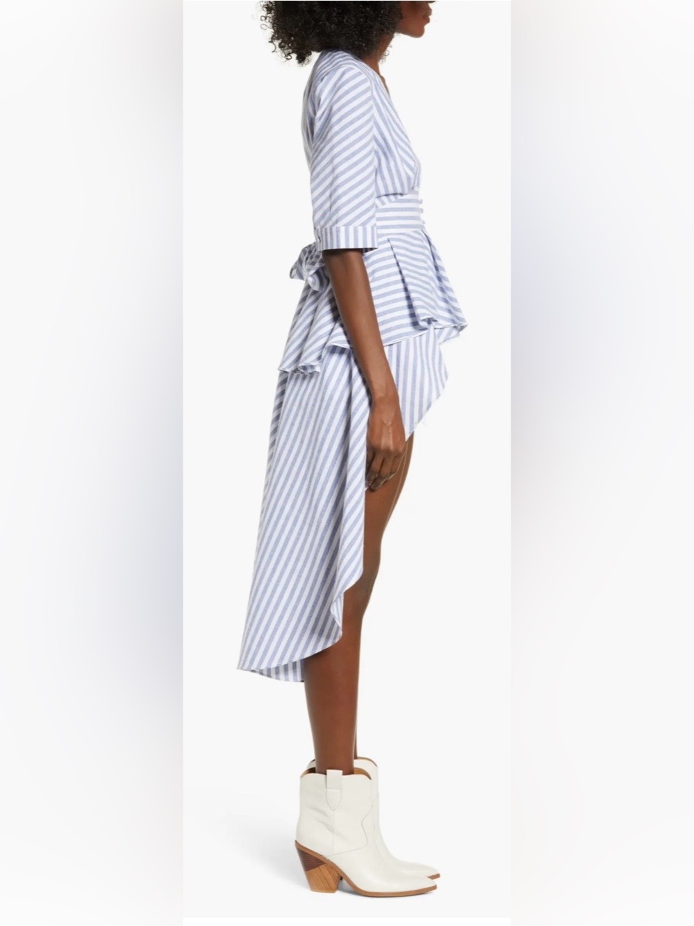 English Factory Striped High Low Dress S - Picture 9 of 15